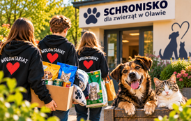 WIZYTA WOLONTARIUSZY W SCHRONISKU W OŁAWIE 1