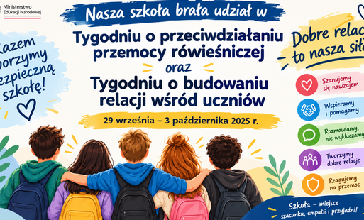 Zdjęcie do RAZEM TWORZYMY BEZPIECZNĄ SZKOŁĘ - PODSUMOWANIE DZIAŁAŃ