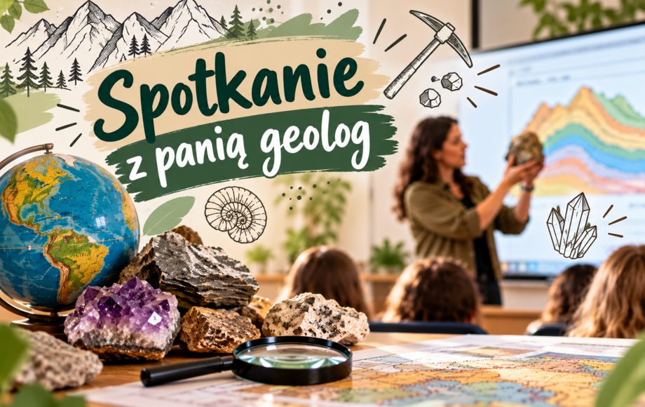 Spotkanie uczniów klas siódmych z geologiem
