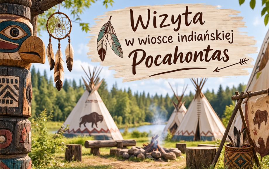 Wycieczka uczniów klasy 3a i przedszkolaków do Wioski Indiańskiej Pocahontas